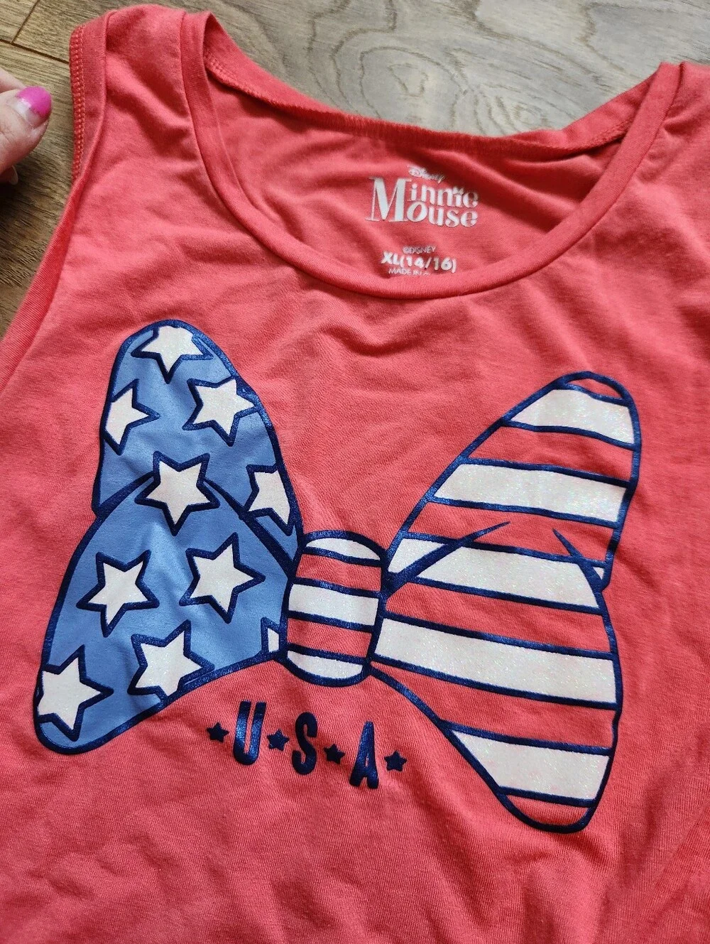 Girls 14-16 Patriotic Minnie Mouse Sleeveless top